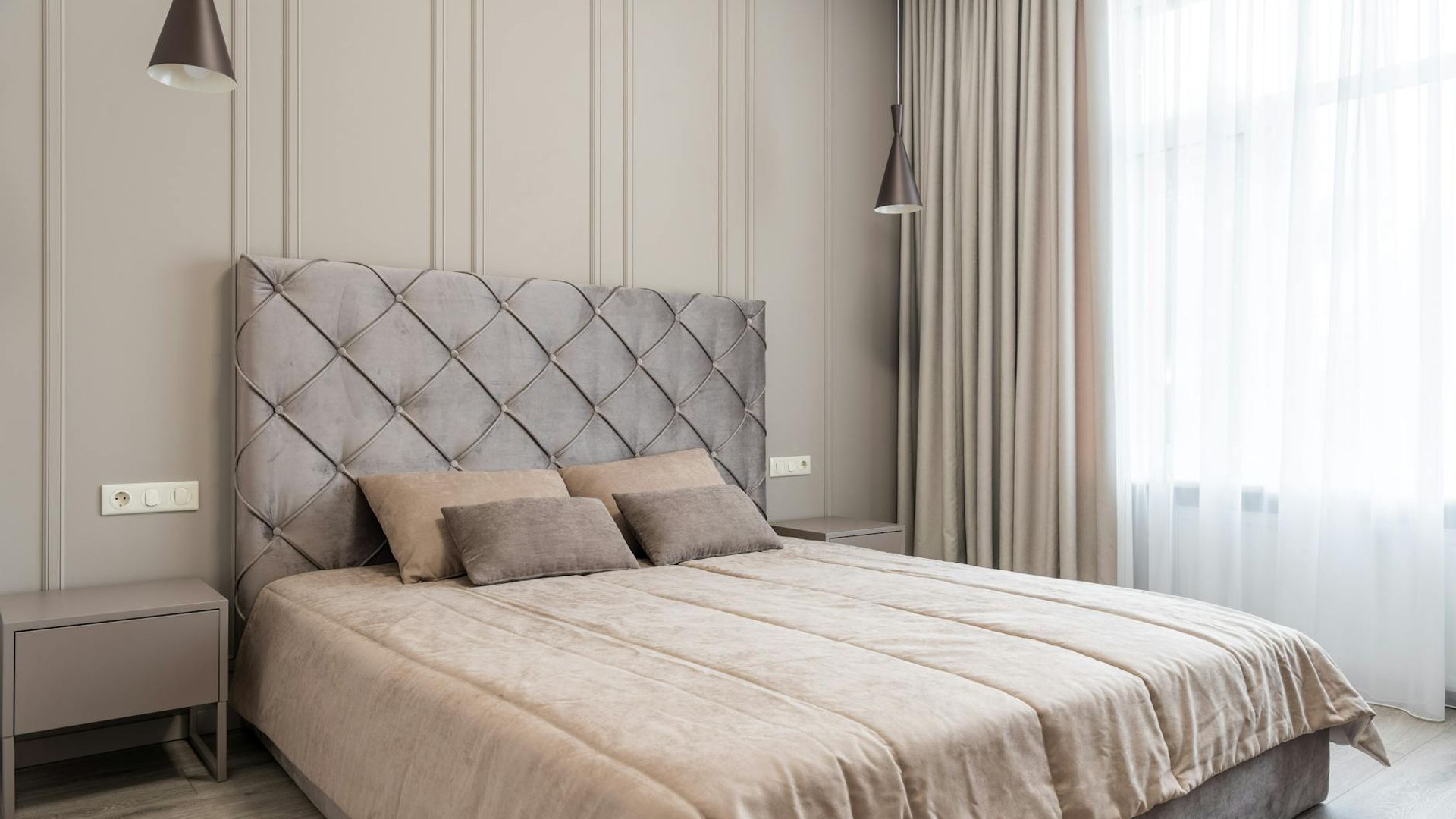 Calm and spacious room with soft lighting, suitable for mindful movement.